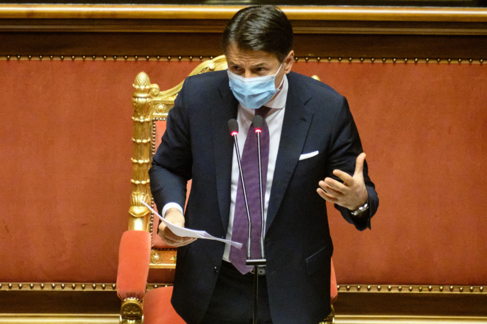 Giuseppe Conte, Premierminister von Italien, spricht im Senat.