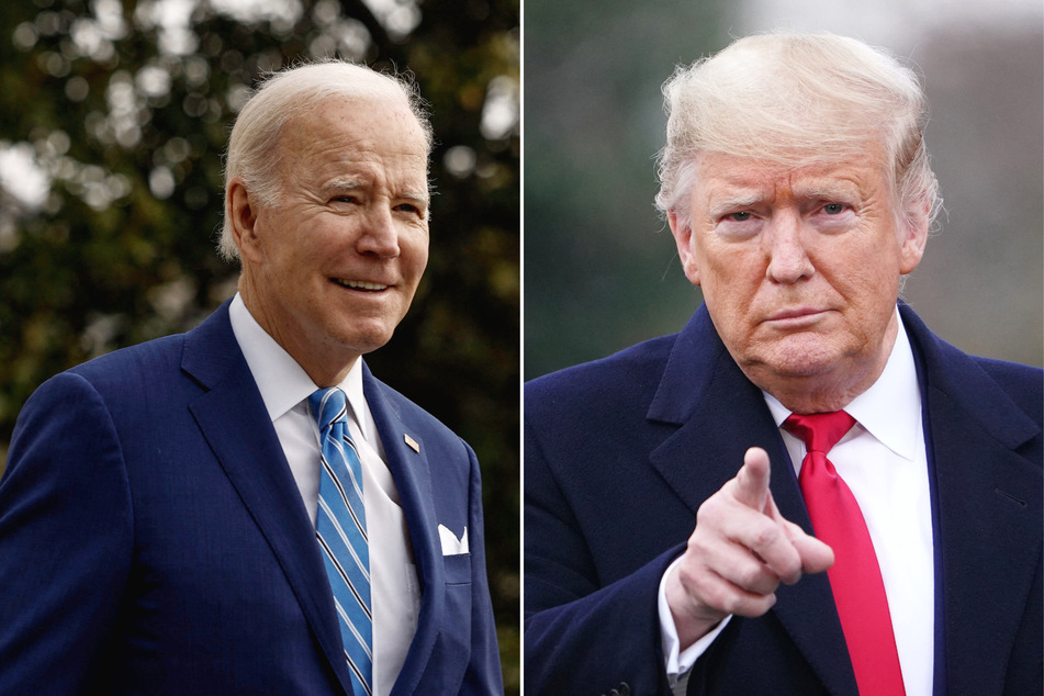 Donald Trump (r.) is now claiming that President Joe Biden put pressure on the Department of Justice to indict him in the classified documents case.