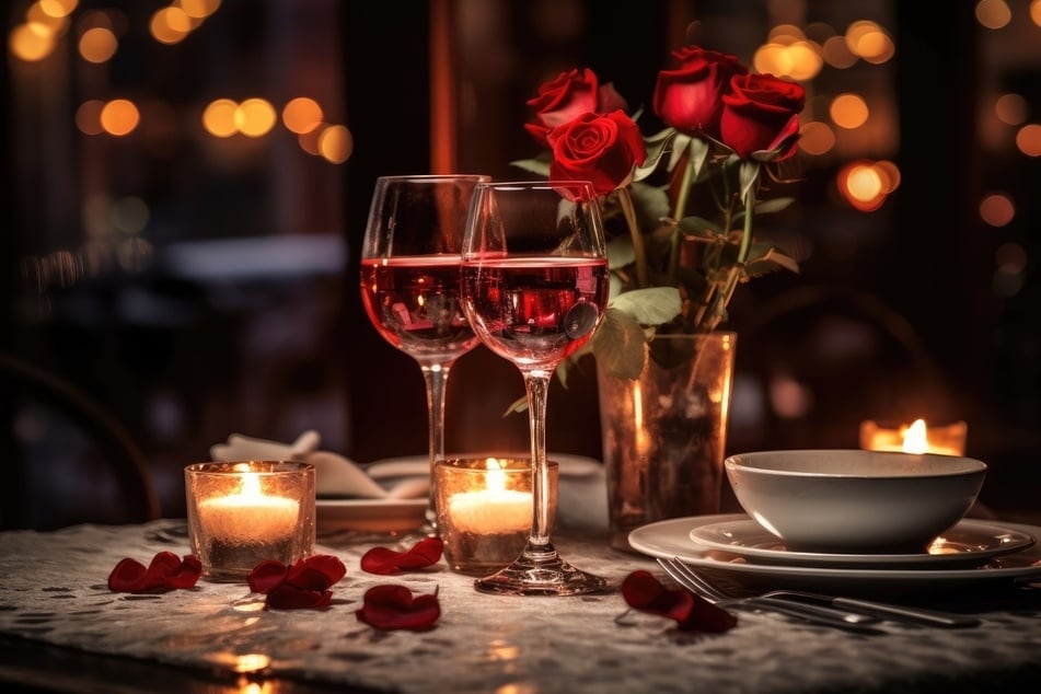 Ein Candle-Light-Dinner an Valentinstag ist natürlich etwas ganz Klassisches.