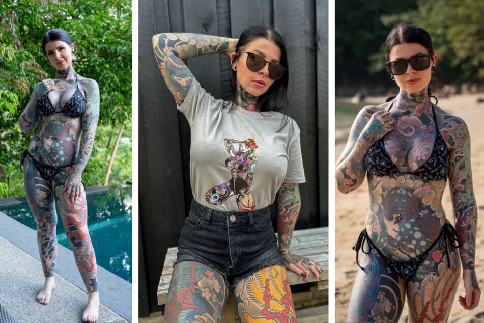 Bethany Moore (29) is probably the most tattooed woman in Great Britain.