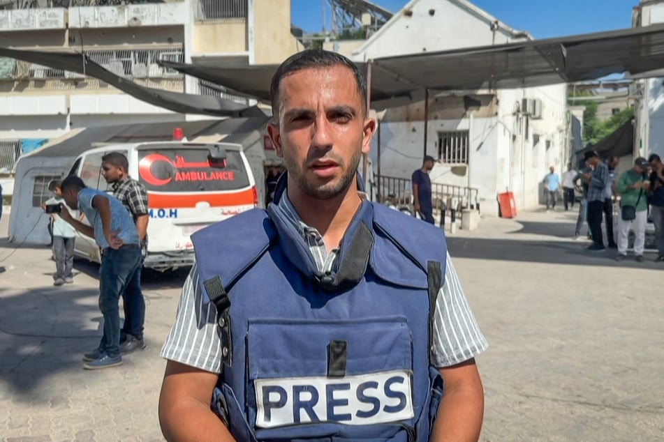 Al-Jazeera's Anas Al-Sharif speaks during an interview in Gaza City on August 1, 2024.