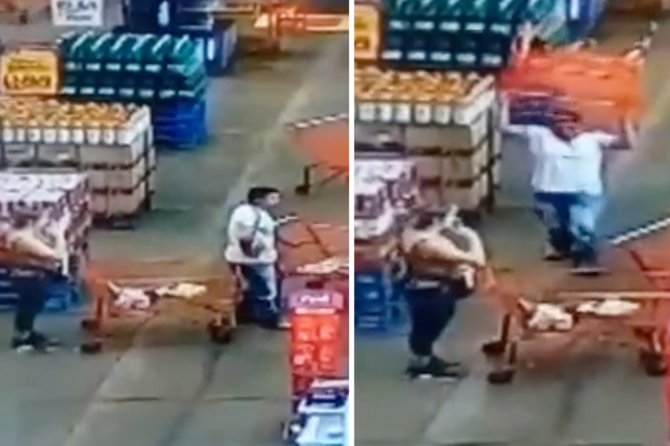 Streit im Supermarkt eskaliert: Mann wirft mit Einkaufswagen nach Frau