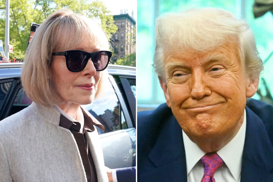 E. Jean Carroll, who has accused Donald Trump (r.) for sexual assault, received a bizarre Valentine's Day message from the president's campaign team.