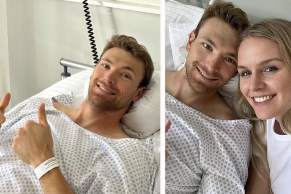 Seine Freundin Anna Gandler (24), selbst Biathletin, muntert Claude jetzt nach der Operation auf.
