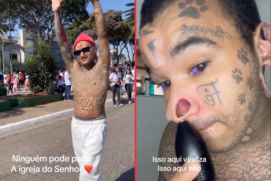 Adriano Lemos has gone viral on TikTok for his extensive body mods.