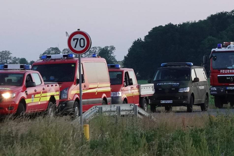 Gefährliches Gebiet: Großeinsatz wegen Waldbrand bei Torgau