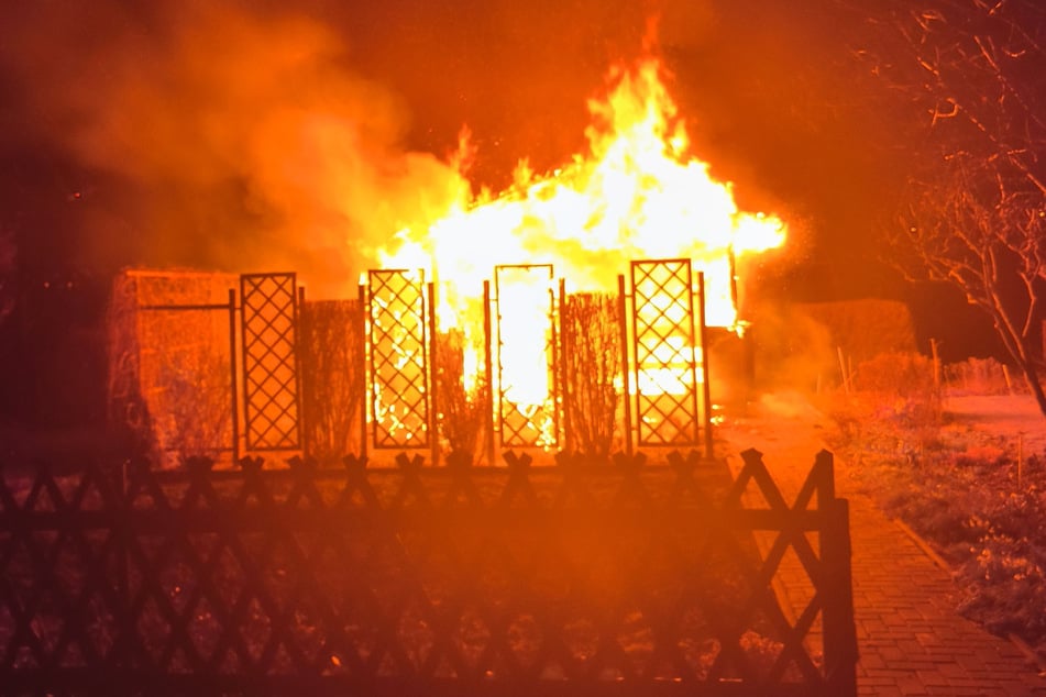 In Wernigerode brannte in der Nacht eine Gartenlaube.