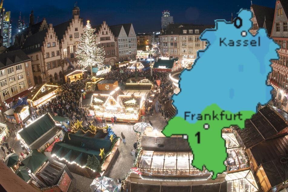 Auch am zweiten Advents-Wochenende müssen die Weihnachtsmarkt-Besucher in Frankfurt und ganz Hessen auf Schnee weitgehend verzichten.