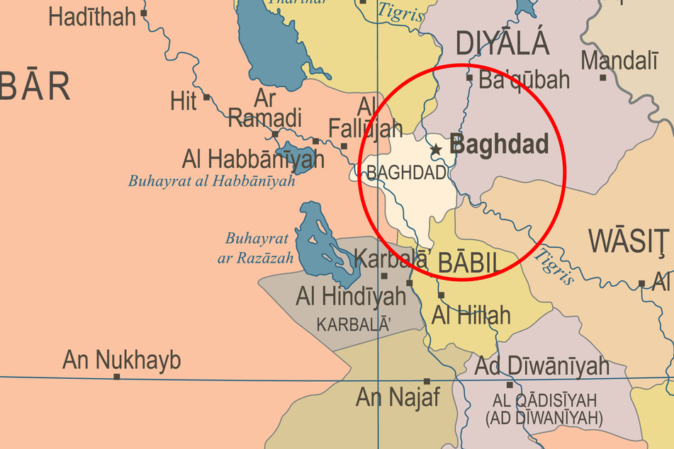 Die Provinzen des heutigen Irak: Babylon lag etwa 90 Kilometer südlich von Bagdad, welches erst vor 1250 Jahren gegründet wurde.