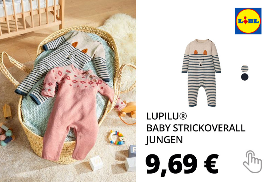 LUPILU® Baby Strickoverall Jungen, mit Bio-Baumwolle