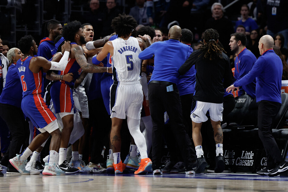 Detroit Pistons and Orlando Magic players were involved in a mass scuffle during their match on Wednesday.