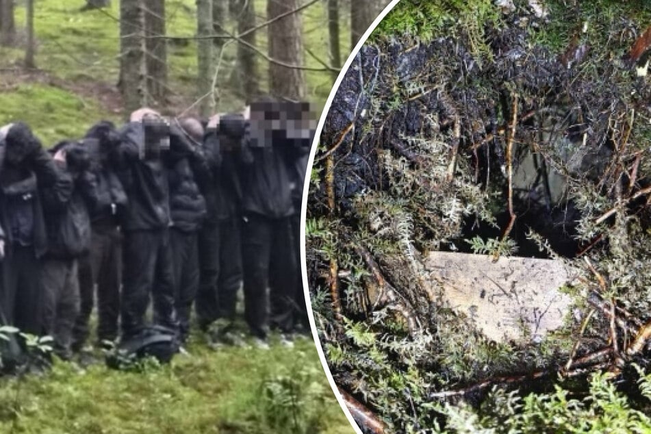 An EU-Grenze: Migranten krabbeln durch unterirdische Tunnel