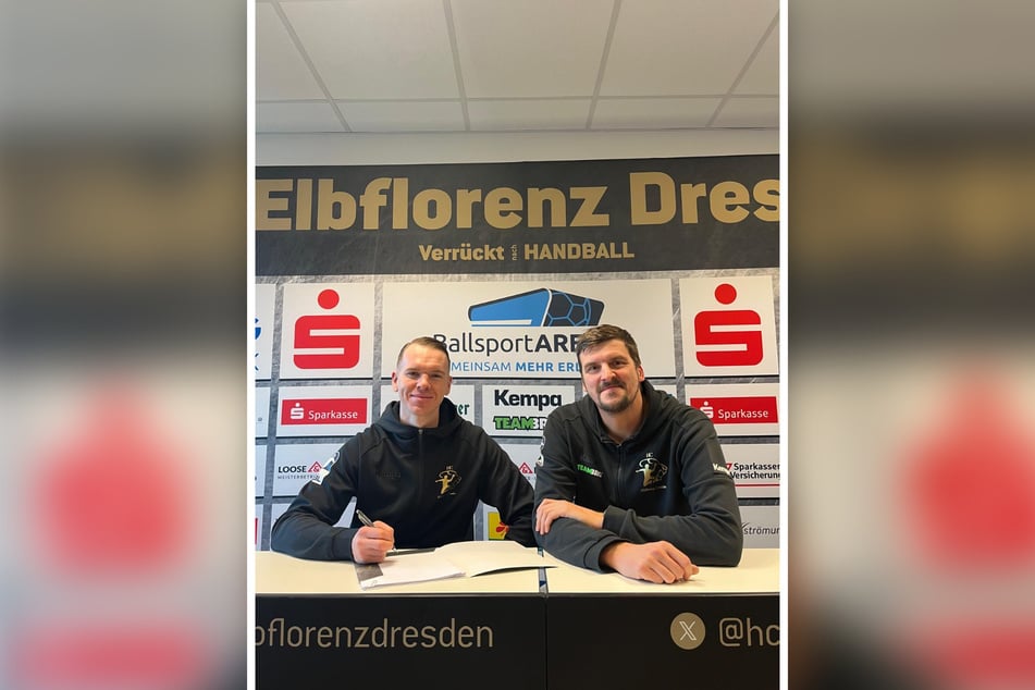 Torhüter Robin Cantegrel (30, l.) bleibt bis 2028 in Dresden.