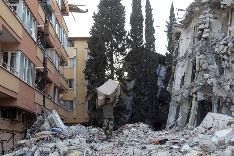 The aftermath of deadly earthquakes in Antakya in Hatay province, Turkey.
