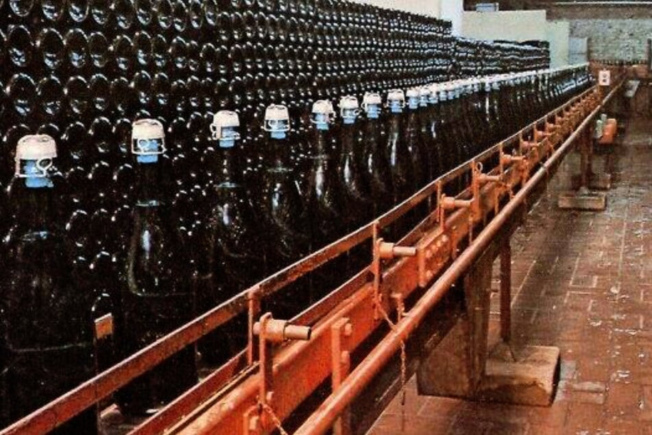 So sah eine DDR-Sekt-Produktionsstraße auf Schloss Wackerbarth aus.