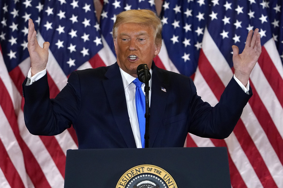 President Trump speaking at the White House on Wednesday morning.