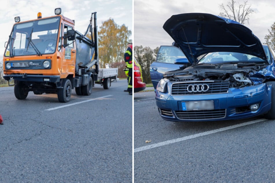 Der Audi und das Multicar krachten zusammen.