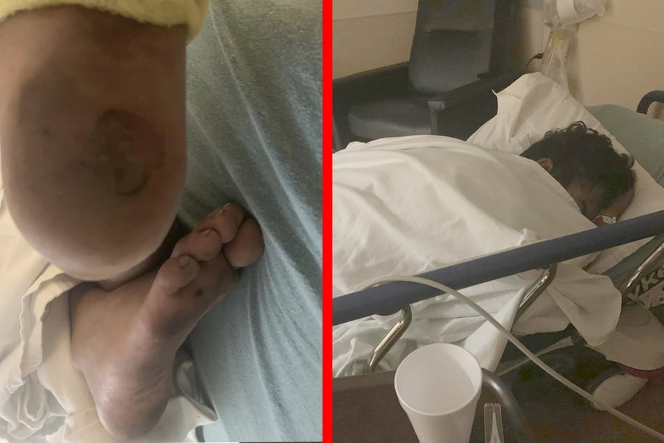 The hospital pictures of Rudy Farias have since been removed from Facebook.