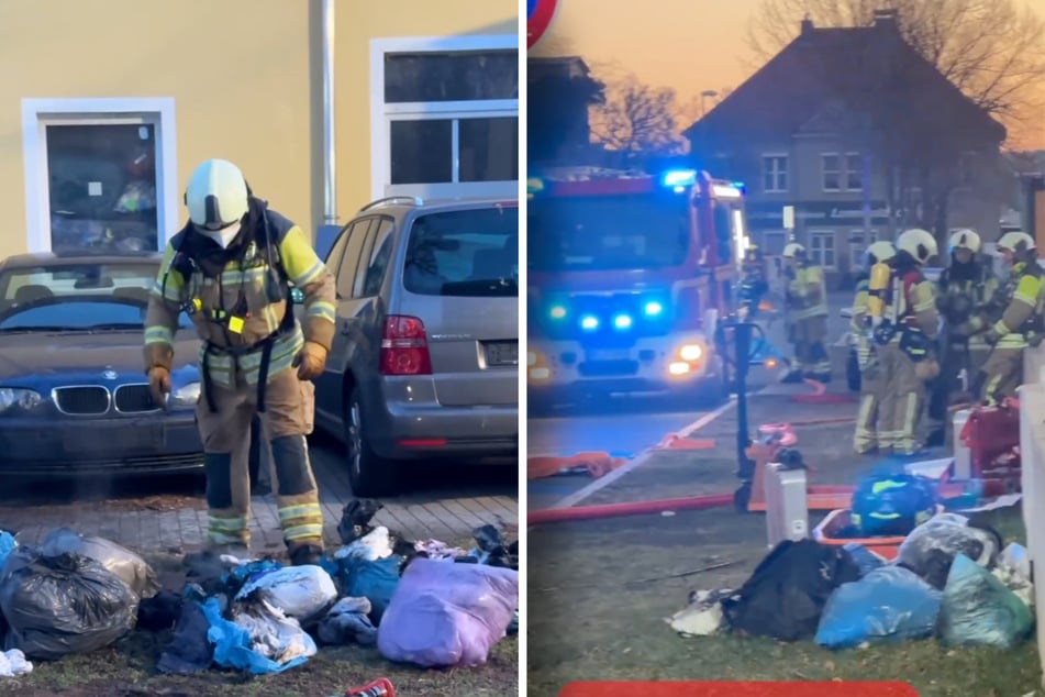 Das Haus ist völlig vermüllt. Die Kameraden mussten säckeweise Unrat aus dem Feuerhaus holen.