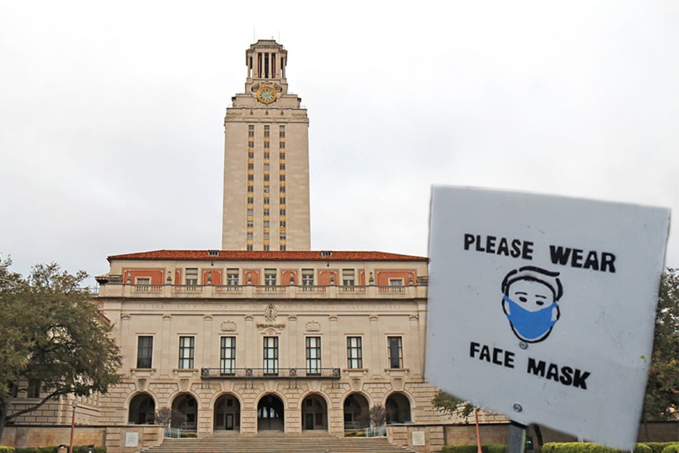 The University of Texas at Austin is strongly recommending mask use indoors, though it is not required.