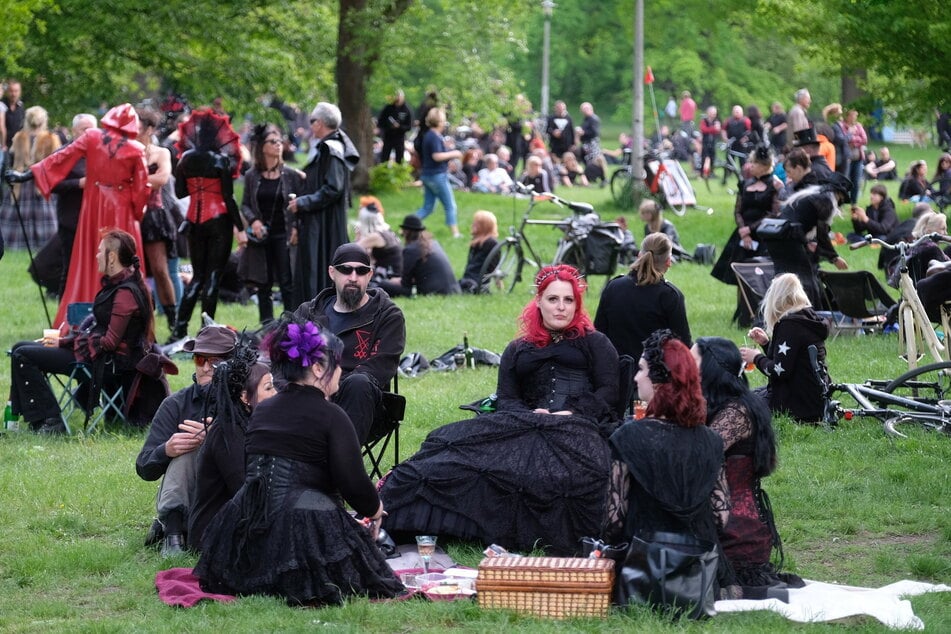 Zum Viktorianischen Picknick treffen sich zahlreiche Anhänger Schwarzen Szene im Clara-Zetkin-Park.