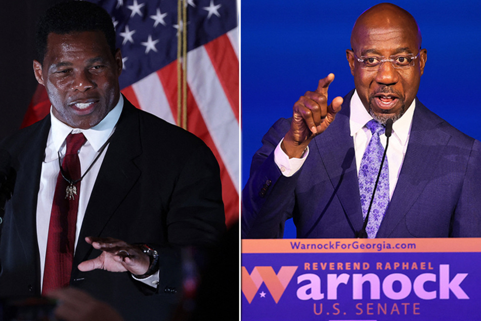 The Georgia Senate race between Herschel Walker (l) and Raphael Warnock is going to a runoff election.