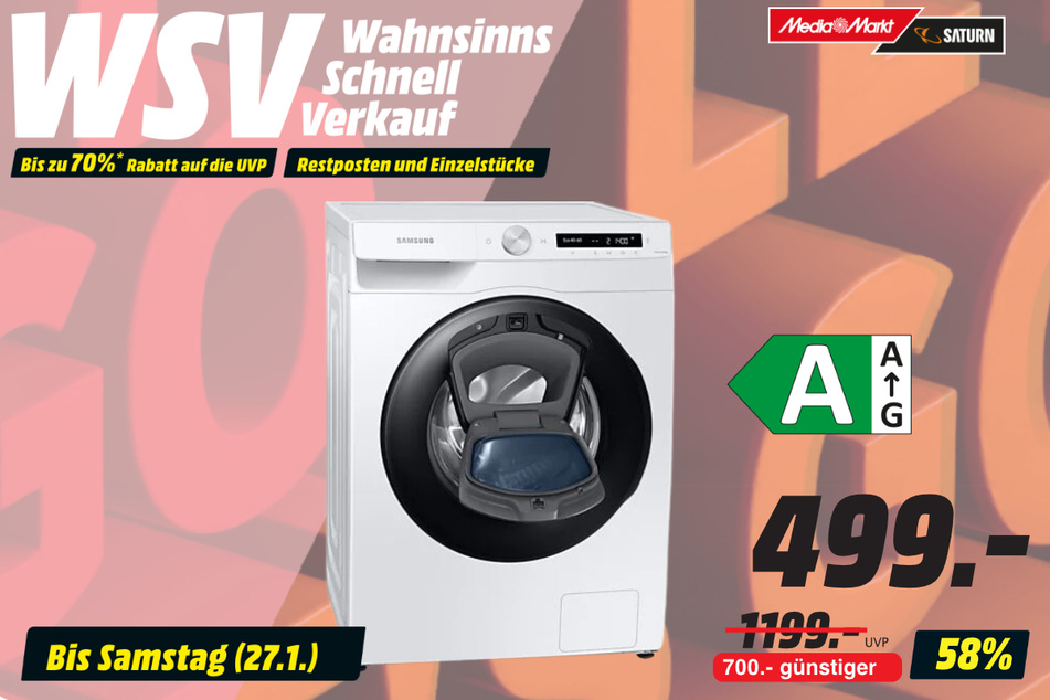 Samsung-Waschmaschine für 499 statt 1.199 Euro