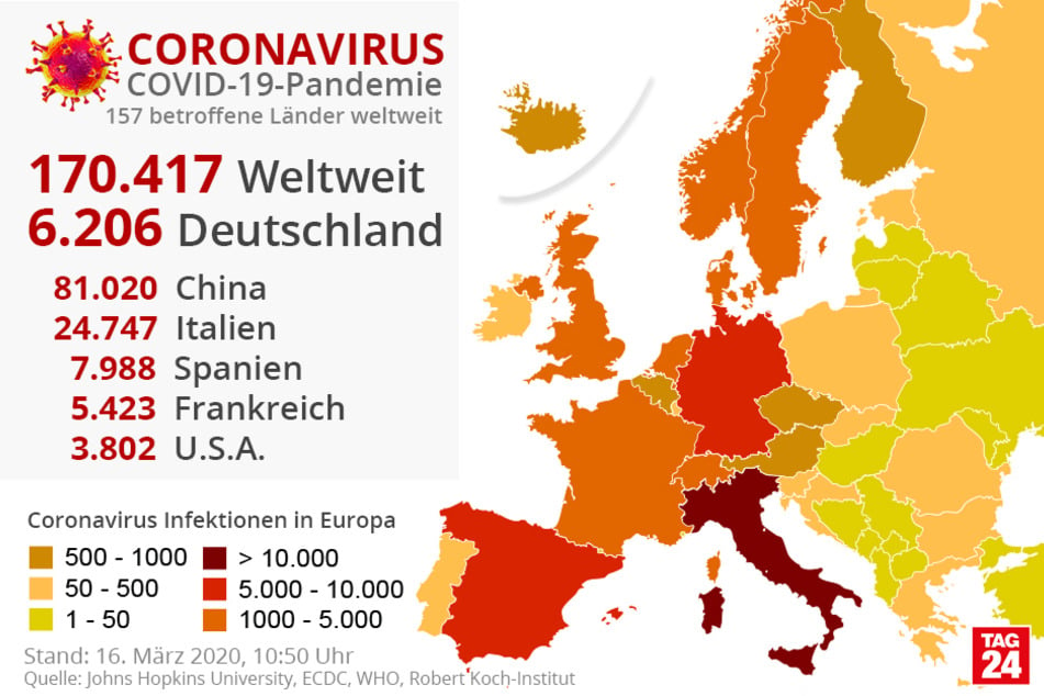 Die Fallzahlen weltweit und in Deutschland. 