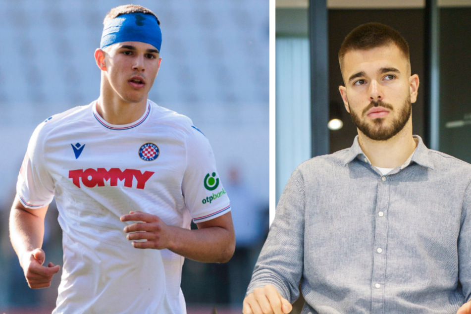 Während HSV-Profi Mario Vuskovic (21, r.) wegen eines Doping-Vergehens vor dem DFB-Sportgericht steht, sorgt sein Bruder Luka (16) für Furore auf dem Rasen.