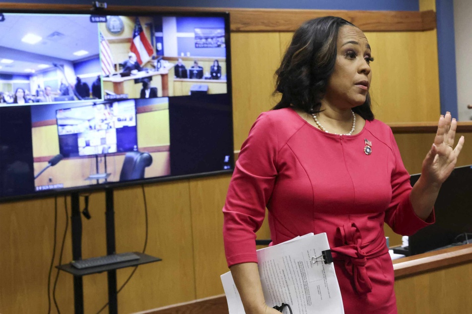 Fulton County District Attorney Fani Willis during a hearing on Thursday in the case of State of Georgia v. Donald Trump in Atlanta, Georgia over her relationship with special prosecutor Nathan Wade.