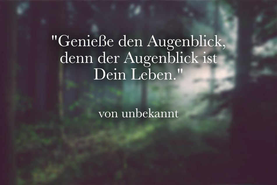 Genieße den Augenblick, denn der Augenblick ist Dein Leben.