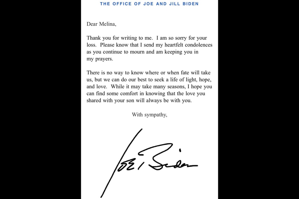 Der Brief von Joe Biden kam nur fünf Tage, nachdem Melina Newcomb ihm geschrieben hatte.