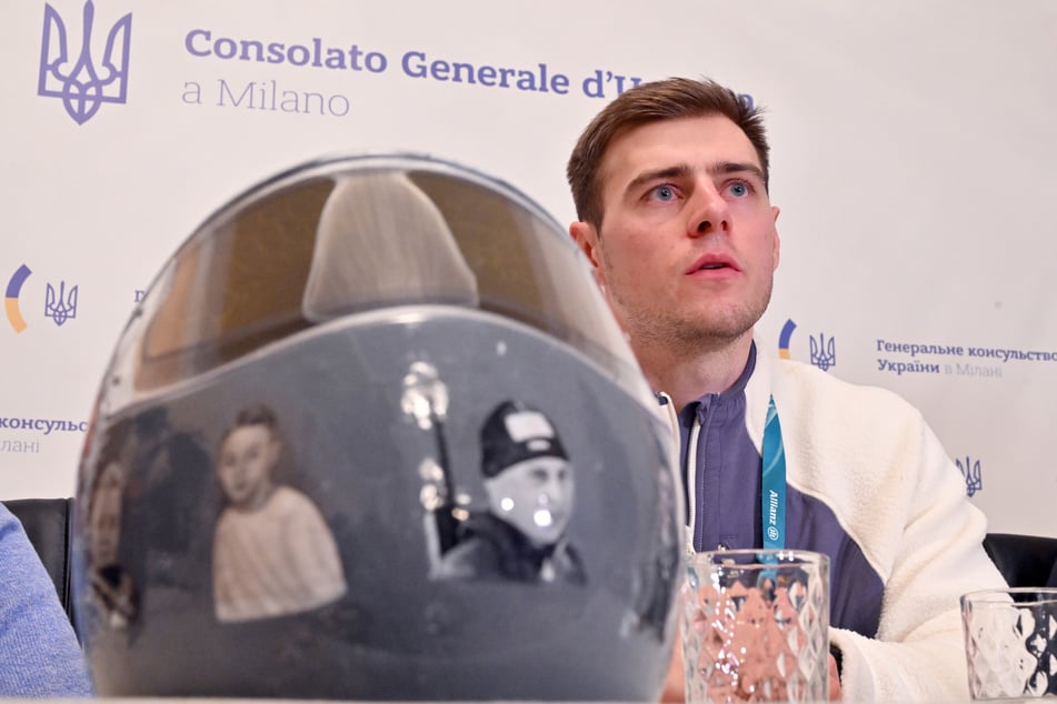 Vladyslav Heraskevych und sein Kontroversen auslösender Helm.