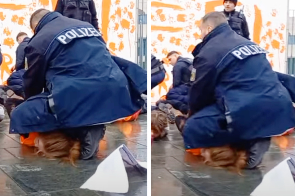 Polizist kniet bei Klimaprotest auf junger Aktivistin: "Bitte gehen Sie von meinem Kopf runter!"