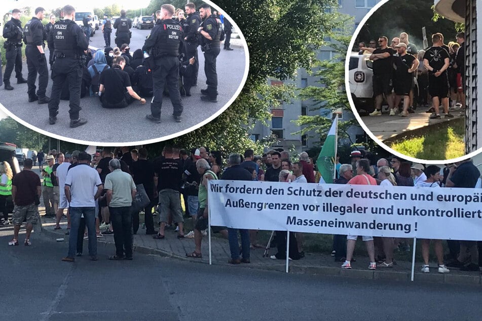 Dresden: Nazi-Demo in Gorbitz: Gereizte Stimmung zwischen Anhängern und Gegnern