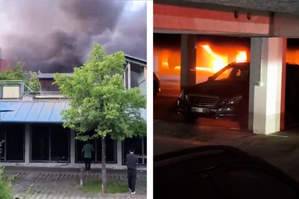 In einer Tiefgarage in Würzburg-Heuchelhof brach am Dienstagabend Feuer aus, dichter Rauch stieg auf, fünf Menschen wurden verletzt.