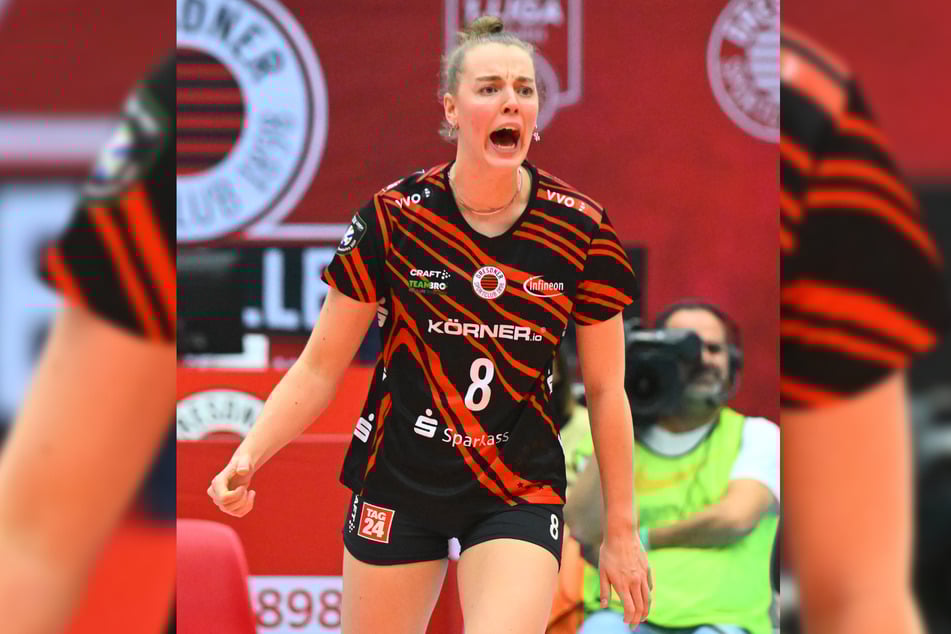 Mit ihrem Punkt zum zweiten Satzgewinn sicherte Jette Kuipers (23) die Teilnahme am CEV-Cup.