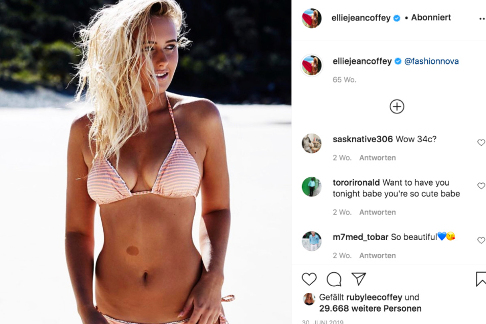 Ellie-Jean Coffey (25) zeigt auf Instagram schon einiges von sich, auf ihrer eigenen Bezahl-Website aber noch deutlich mehr.