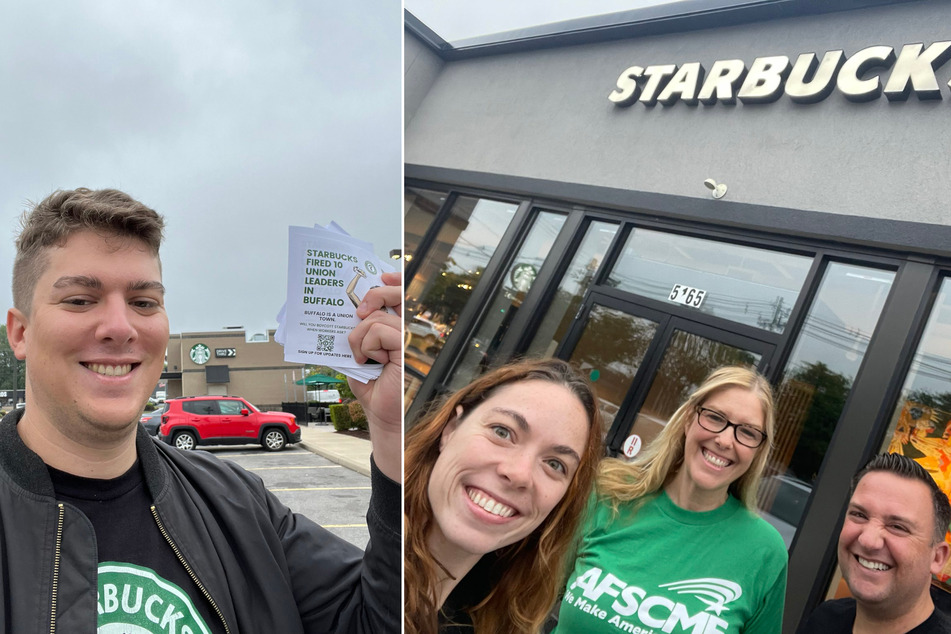 Starbucks workers host informational pickets outside stores across the Buffalo area.