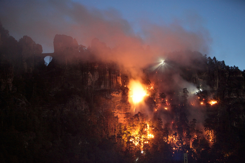 Auch das Motiv "Flammeninferno im Naturparadies" greift den großflächigen Waldbrand im Nationalpark auf.