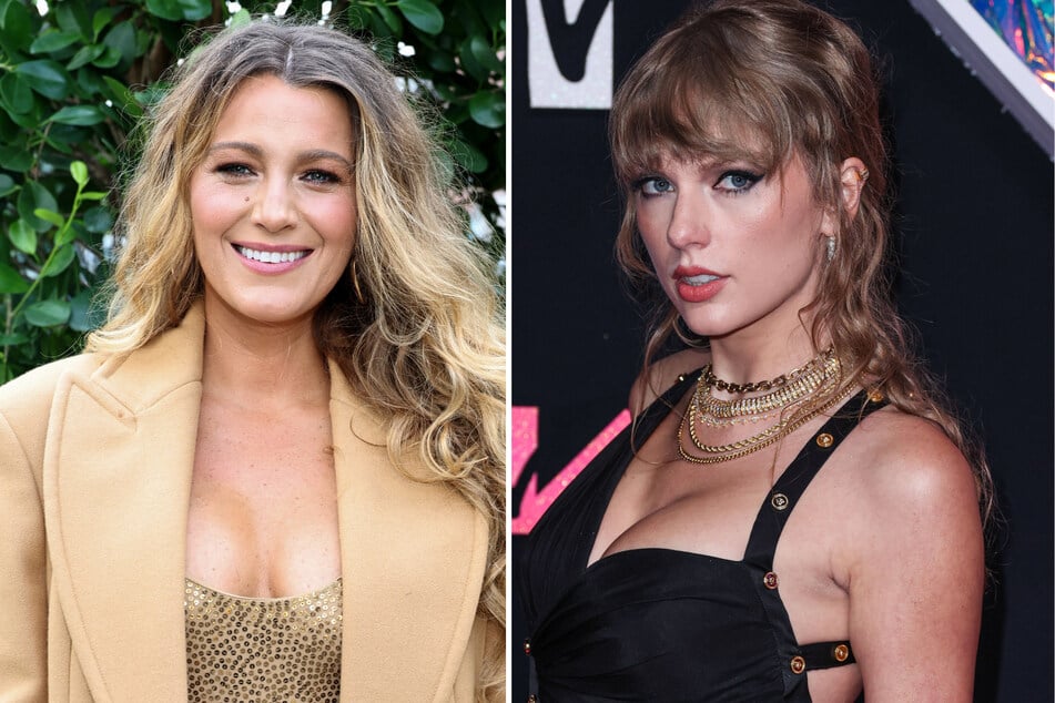 Blake Lively (l) joined Taylor Swift for a stylish night out in Manhattan on Saturday.