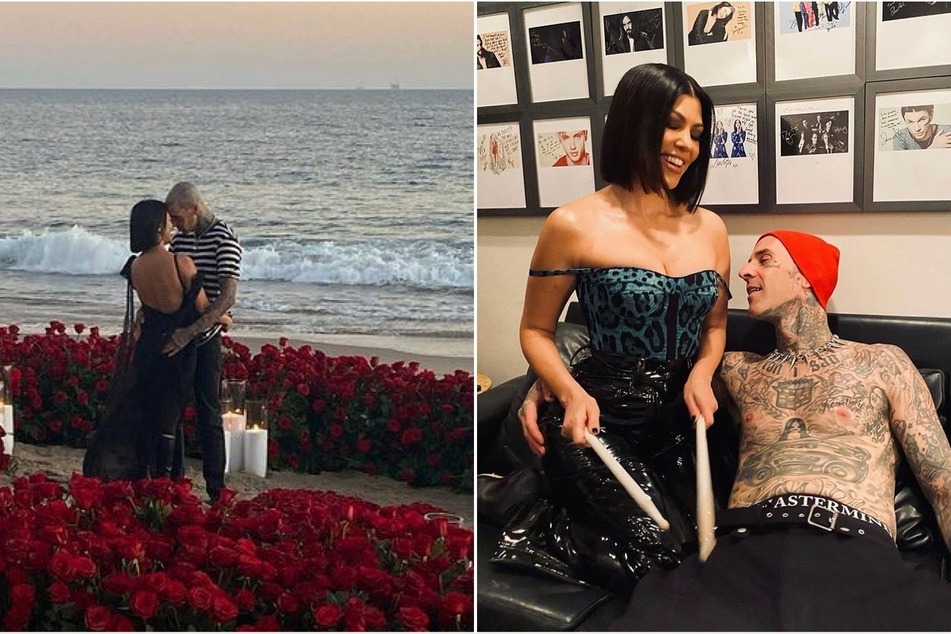 Kourtney Kardashian shares intimate pics from Travis Barker's romantic proposal