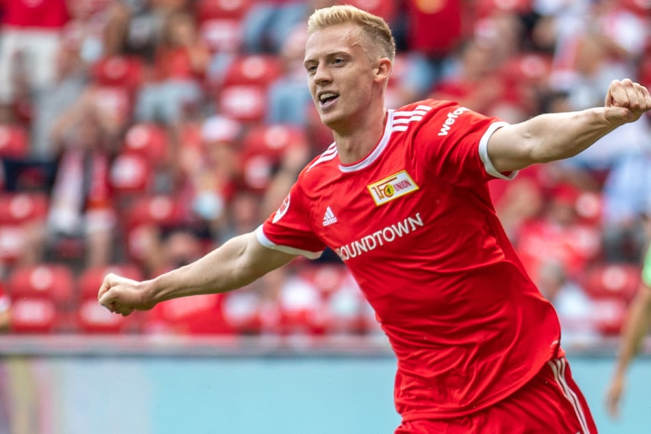 Union-Neuzugang Timo Baumgartl bejubelt seinen Treffer zum 2:1.