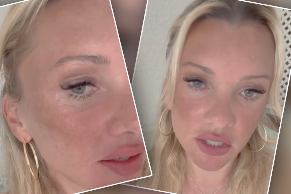Oberhalb des Wangenknochens wirft ihr neues teures Make-up jede Menge Schatten.