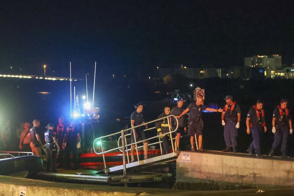 After the crash, the passengers were evacuated from the ferry.