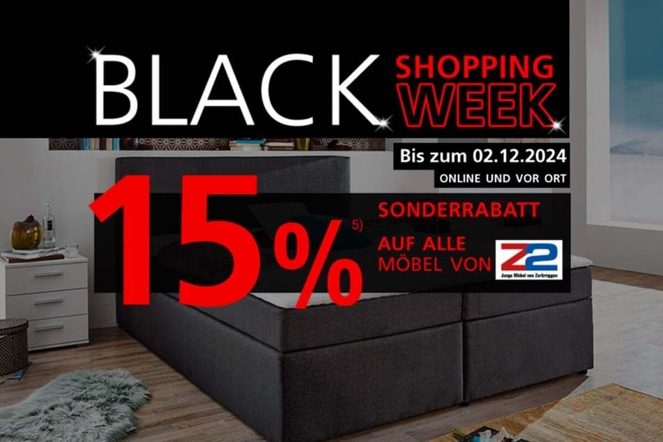 Black-Week boyunca Z2 - Zurbrüggen'in genç mobilyalarında yüzde 15 indirim var.⁵