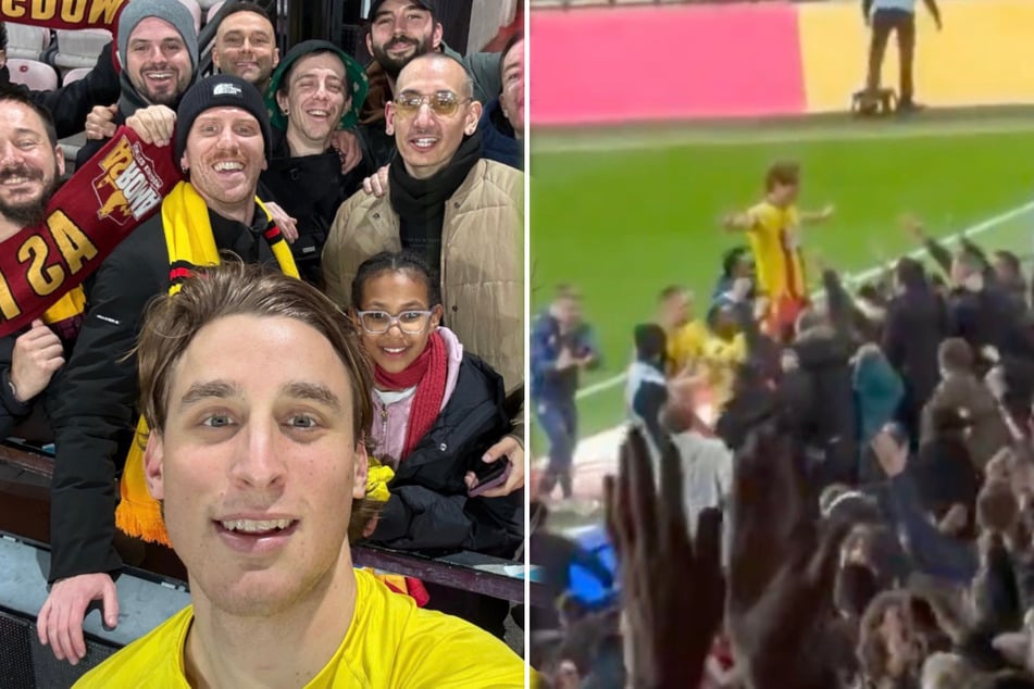 Edoardo Bove (23) feierte am Mittwochabend sein Tor-Comeback sogar mit einigen Fans aus Rom.