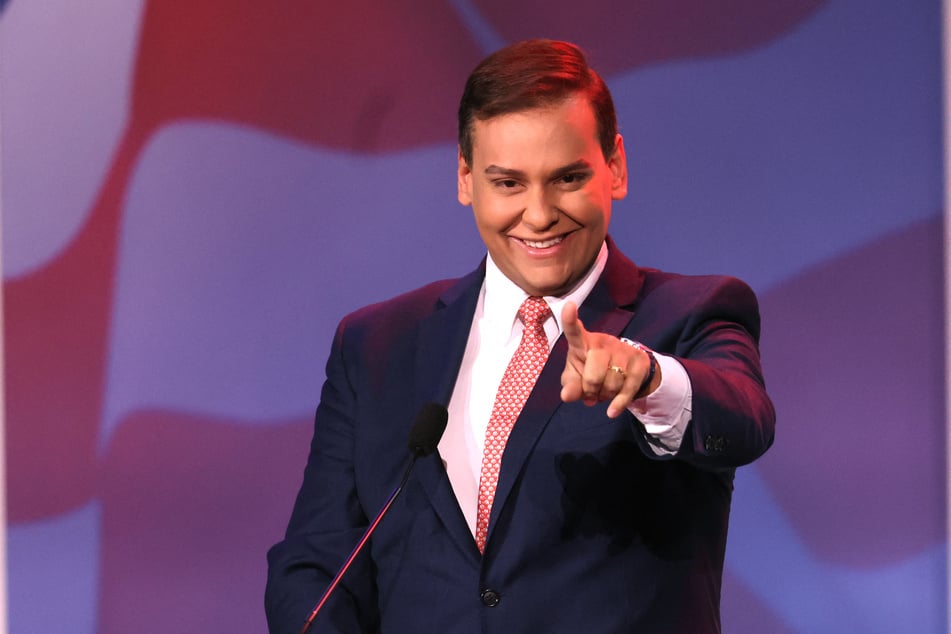 George Santos speaking at the Republican Jewish Coalition annual leadership meeting on November 19, 2022, in Las Vegas, Nevada.