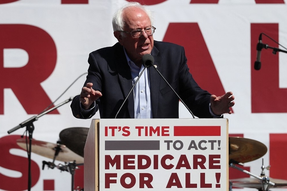 Sen. Bernie Sanders speaks in support of Medicare For All during a health care rally in San Francisco, California.