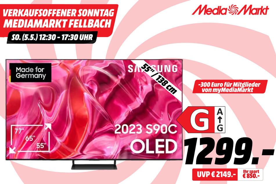 55-Zoll Samsung-Fernseher für 1.299 statt 2.149 Euro.